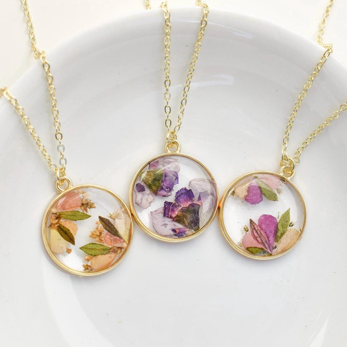 Custom Flower Resin Necklaces