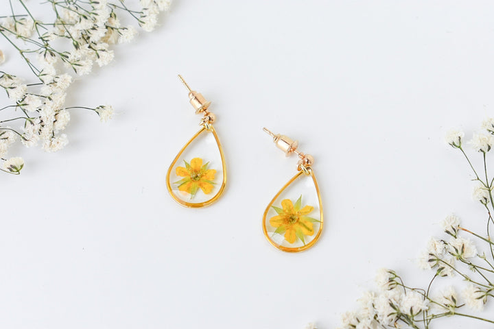 Funeral Flowers Custom (made to order) pressed flower resin earrings