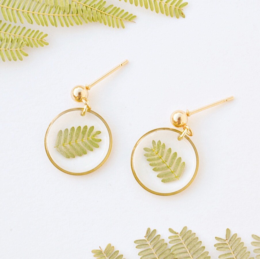 Funeral Flowers Custom (made to order) pressed flower resin earrings