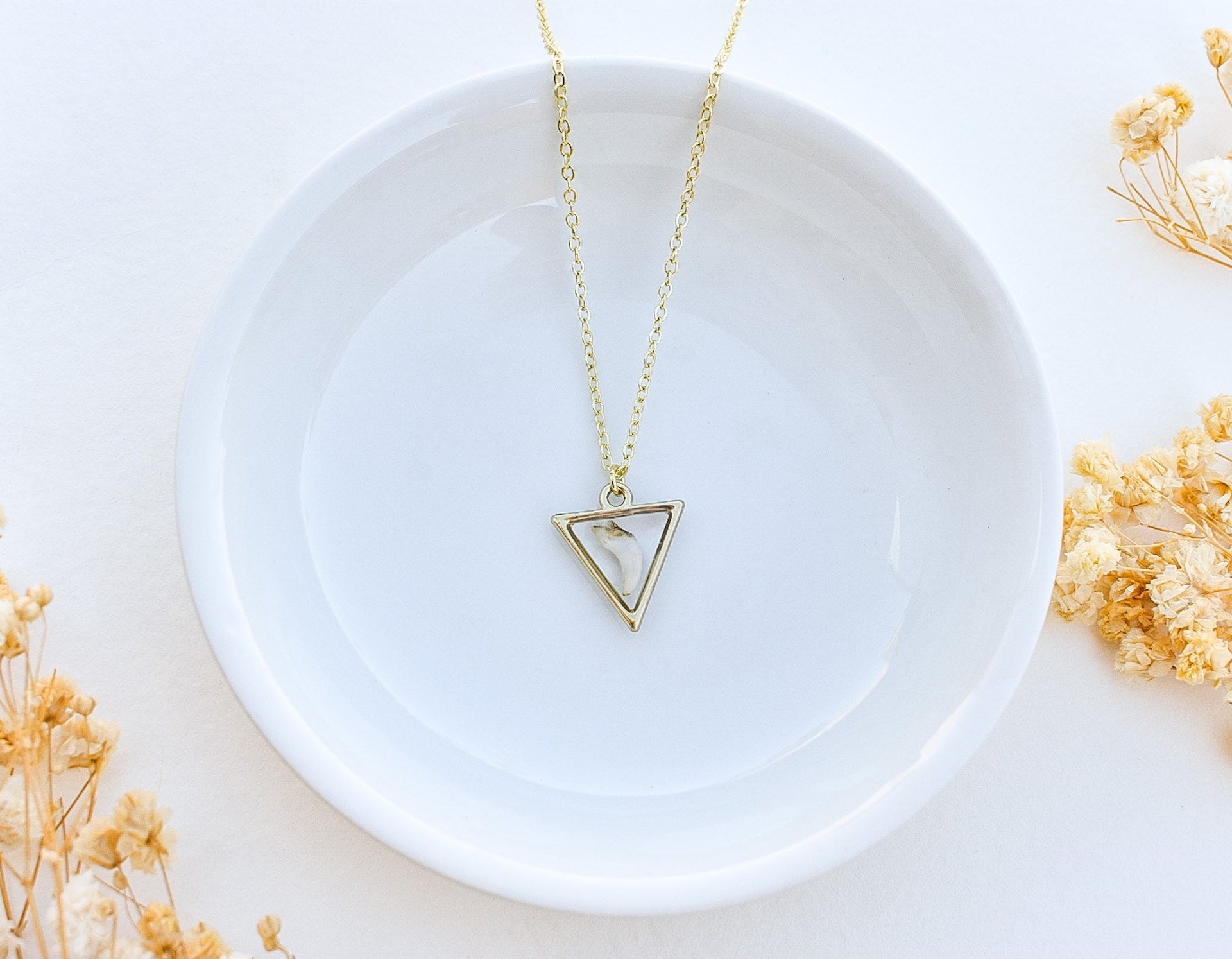 Custom Shark Tooth or Fossil Necklace – Handmade Resin Pendant with Bones or Fossils – Unique Memorial Jewelry Gift