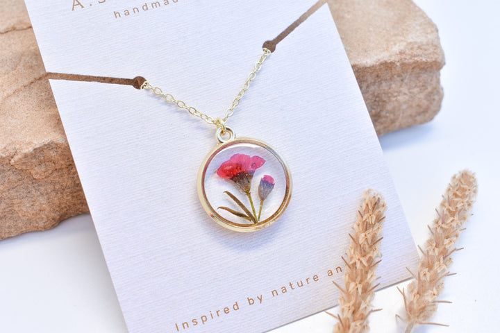 funeral flower dried necklace