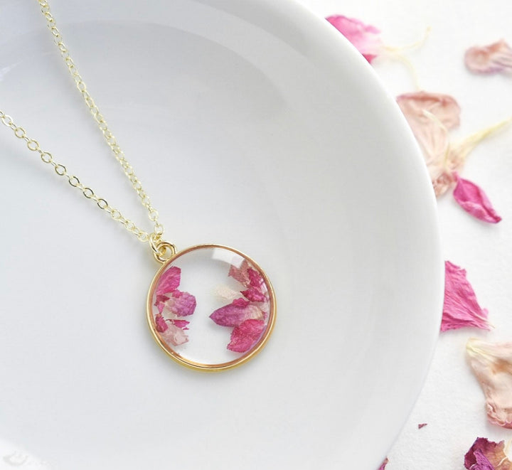 funeral flower dried necklace