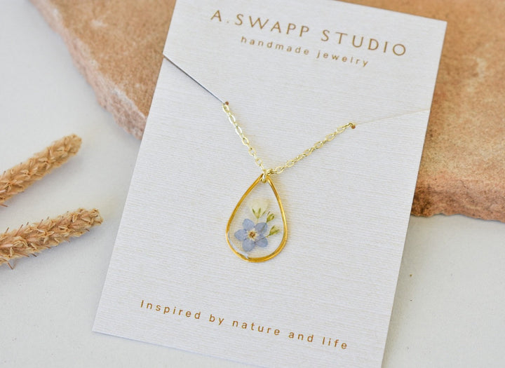 Miscarriage Necklace • Forget Me Not & Baby’s Breath Jewelry • Pregnancy Loss Remembrance Gift