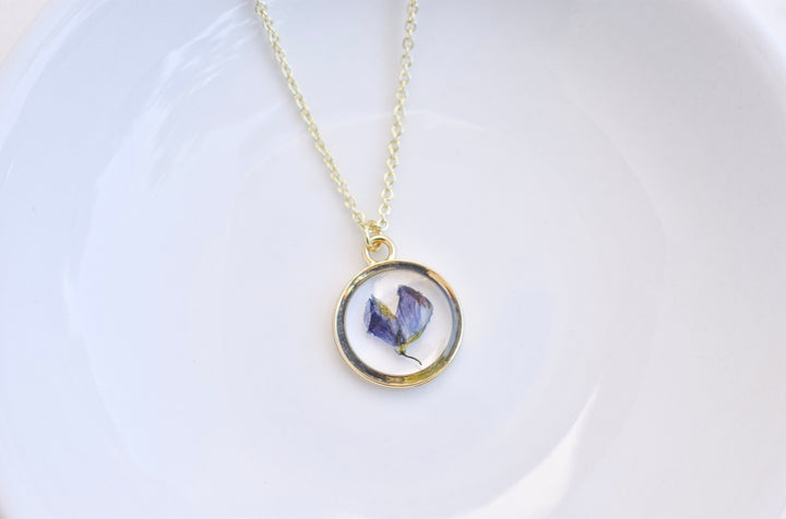 Handmade Lupine Flower Resin Necklace: Symbol of Healing & Strength, Wildflower Jewelry