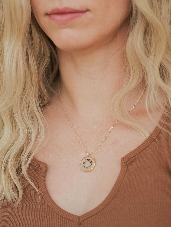 Sage Necklace – Handmade Resin Herb Pendant, Symbolic Jewelry of Wisdom, Healing, and Protection, Real Garden Sage Jewelry