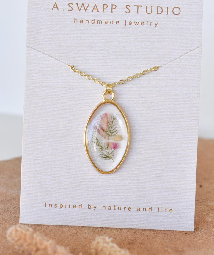 Custom Wedding Bouquet Necklace: Pressed Flower Resin Jewelry Keepsake