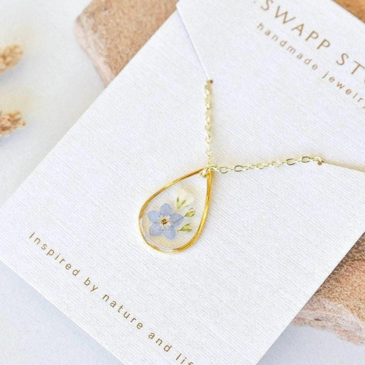 Miscarriage Necklace • Forget Me Not & Baby’s Breath Jewelry • Pregnancy Loss Remembrance Gift