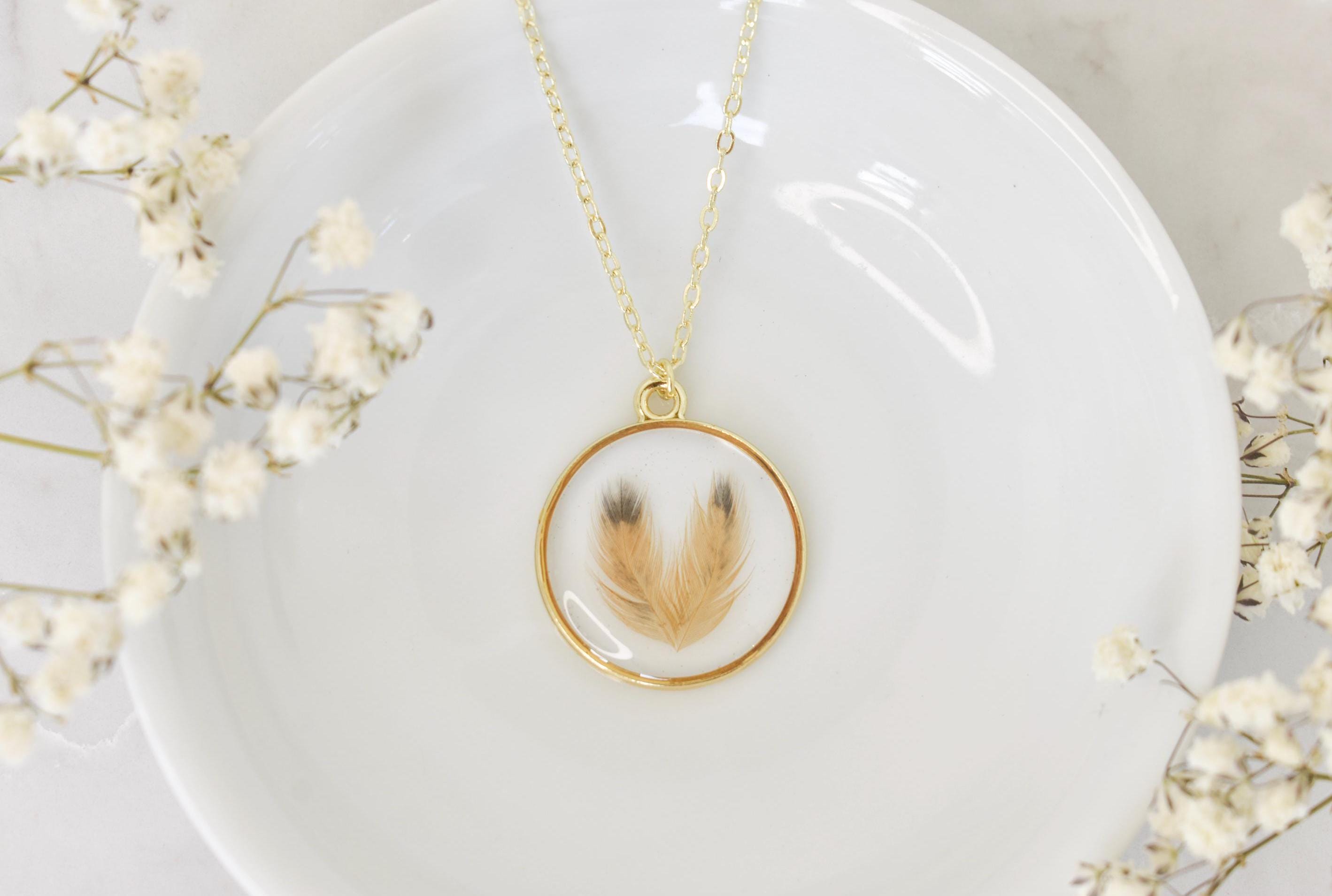 bird feather preservation necklace, bird feather keepsake jewelry, birder gift, gift for bird owner, unique resin jewelry