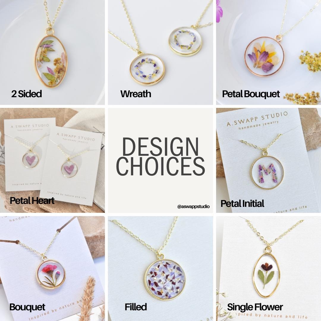 Custom Wedding Bouquet Necklace: Pressed Flower Resin Jewelry Keepsake
