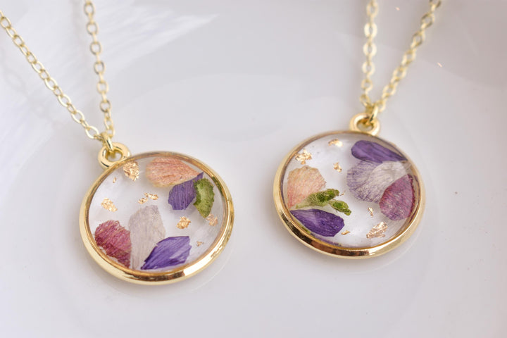 Custom Wedding Bouquet Necklace: Pressed Flower Resin Jewelry Keepsake