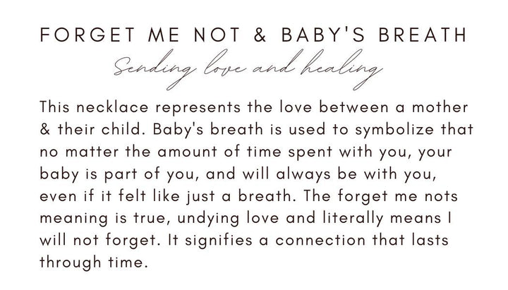 Miscarriage Necklace • Forget Me Not & Baby’s Breath Jewelry • Pregnancy Loss Remembrance Gift