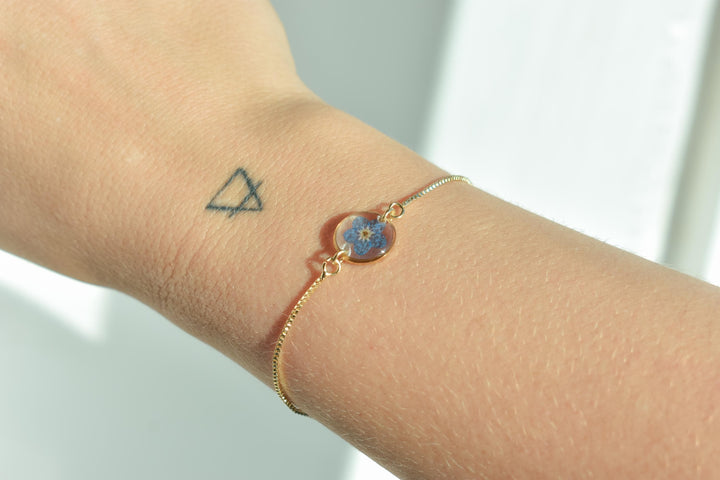 Child Loss Gift for Mothers- Forget Me Not Real Flower Bracelet for Miscarriage/Grief/Loss/Hope/Love