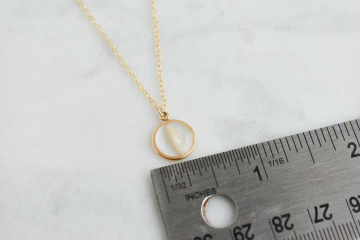 Handmade Pet Tooth Custom Necklace, Gold Filled, Dog or Cat Resin Keepsake Waterproof Jewelry