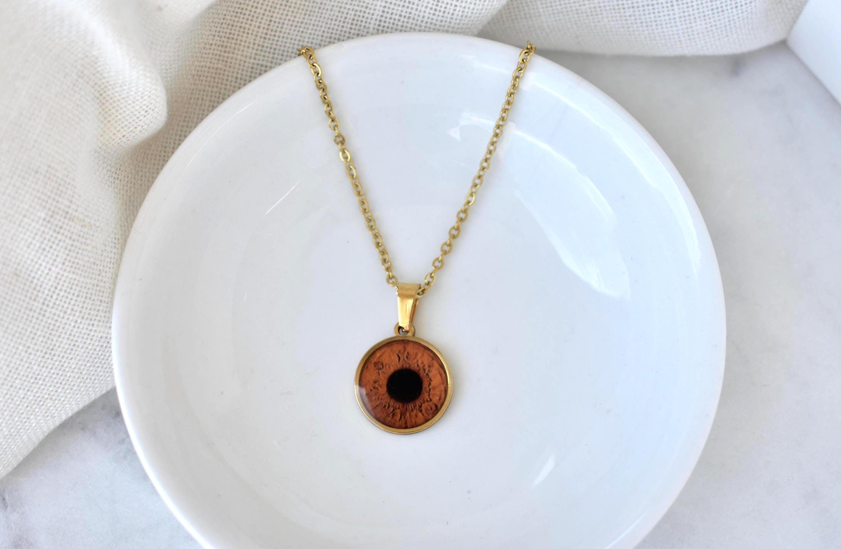 Custom Iris Eye Resin Necklace – Personalized (made to order) Iris Portrait Jewelry, Cat Eye, Pet Eye, etc.