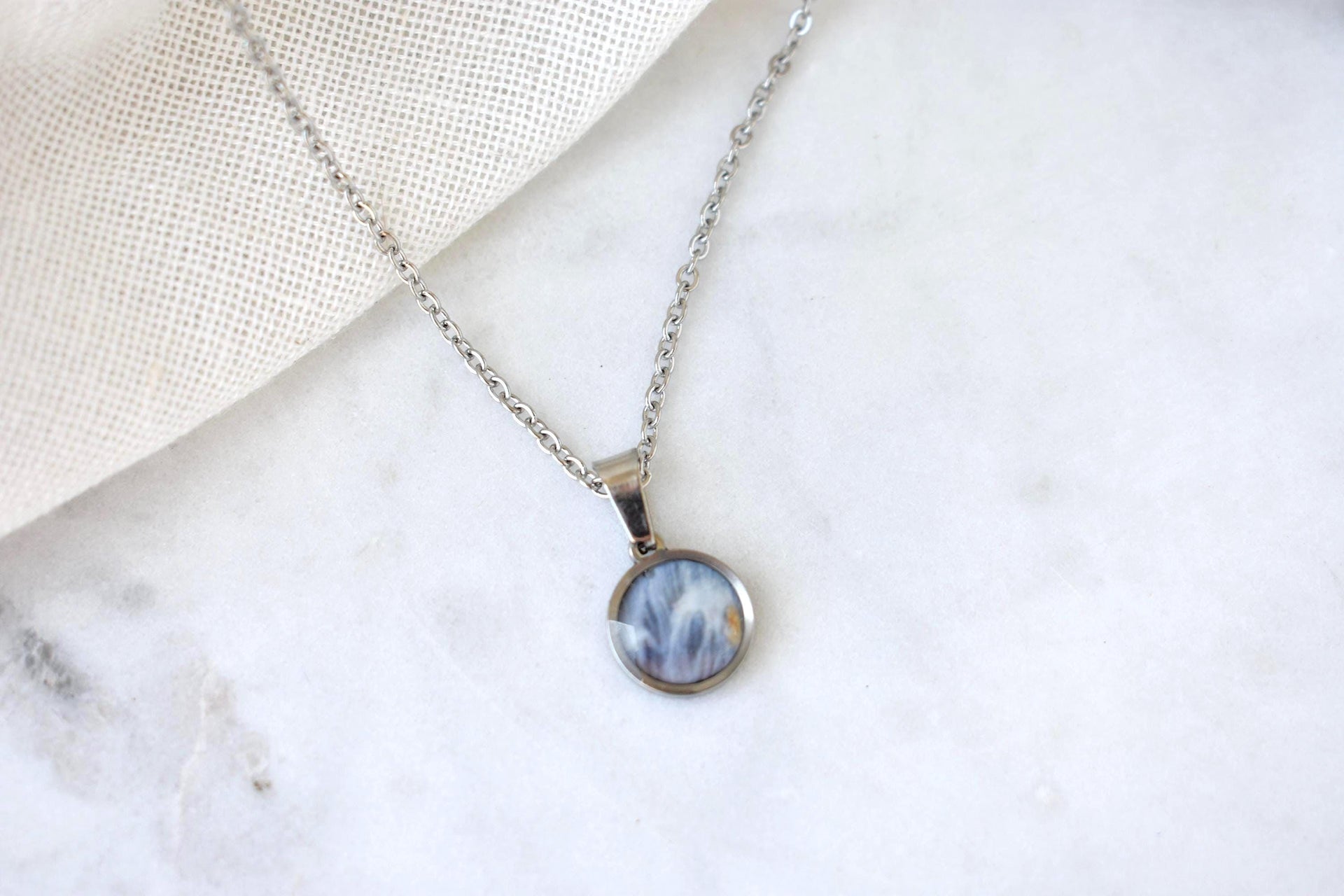 Custom Iris Abstract Eye Resin Necklace – Personalized (made to order) Iris Portrait Jewelry