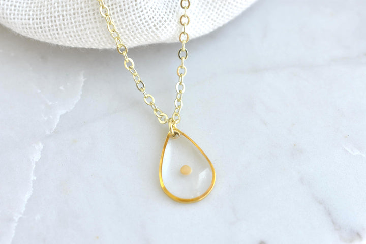 Mustard Seed Necklace, Handmade Resin Jewelry, Gift Symbol of Growth and Faith