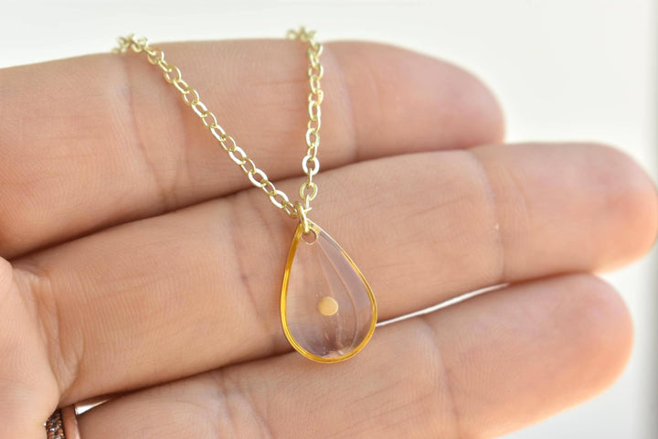 Mustard Seed Necklace, Handmade Resin Jewelry, Gift Symbol of Growth and Faith