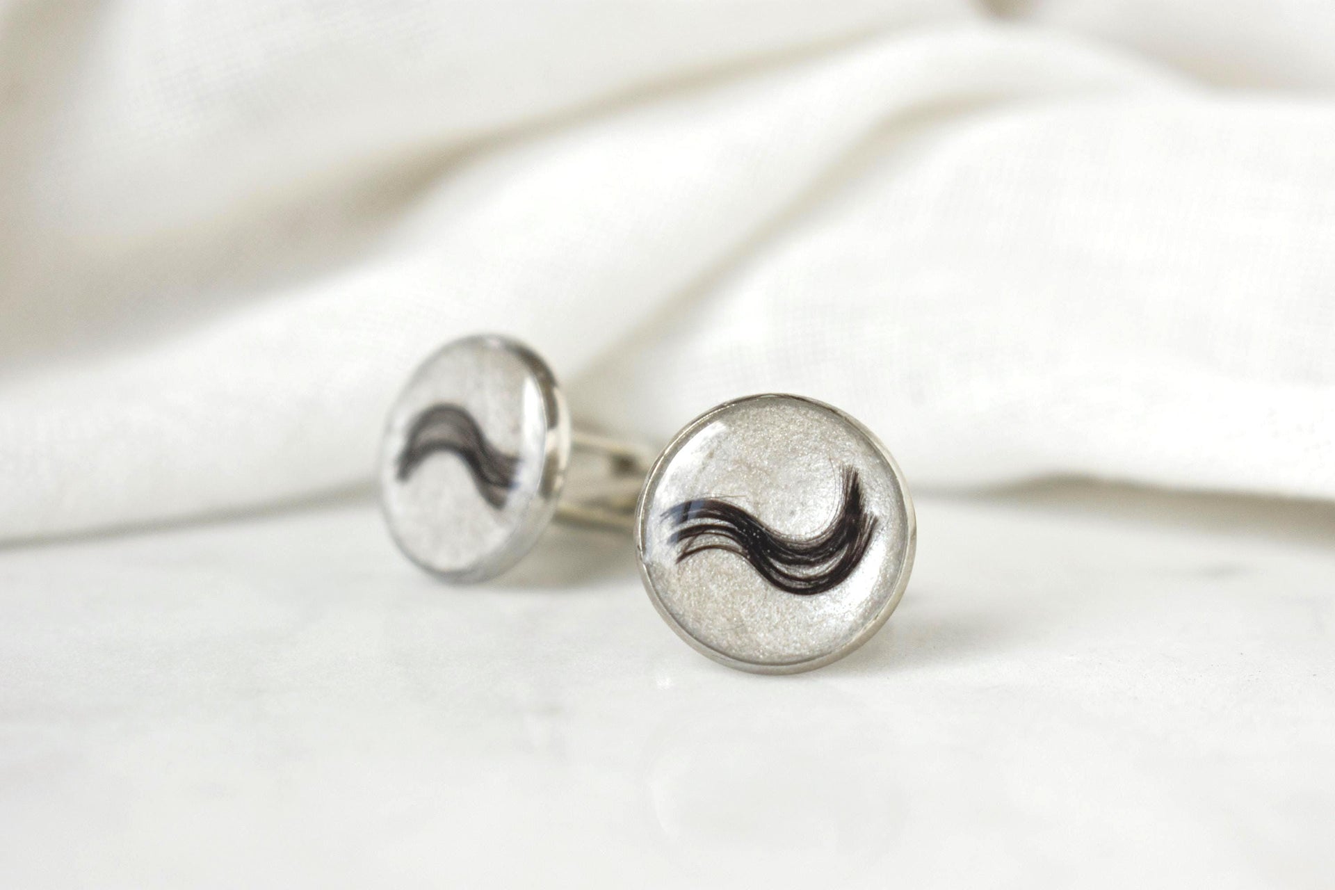 Custom Pet Hair Memorial Cufflinks (made to order) Personalized Dog Gift for Men