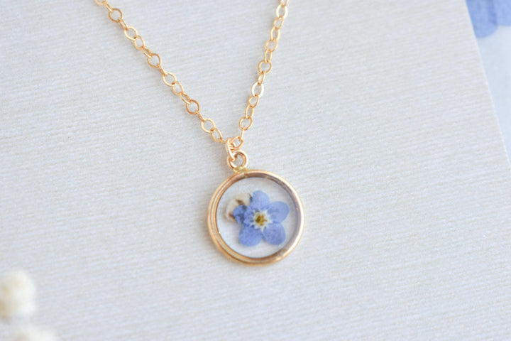 Gold Filled Miscarriage Necklace • Forget Me Not & Baby’s Breath Jewelry • Waterproof Pregnancy Loss Remembrance Gift, Gift for Mothers