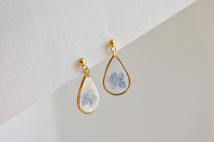 Funeral Flowers Custom (made to order) pressed flower resin earrings