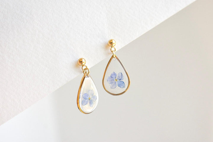 Funeral Flowers Custom (made to order) pressed flower resin earrings