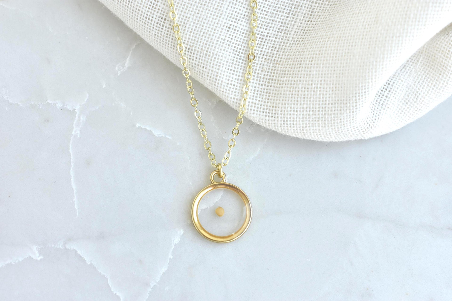 Mustard Seed Necklace, Handmade Resin Jewelry, Gift Symbol of Growth and Faith