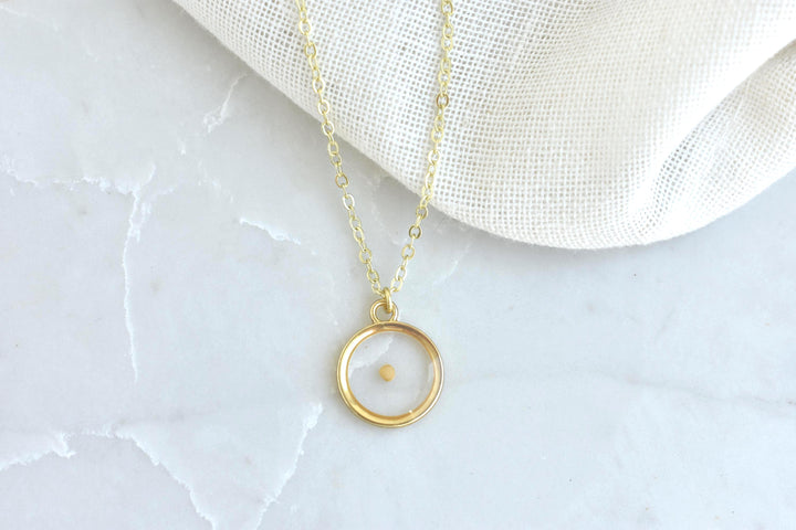 Mustard Seed Necklace, Handmade Resin Jewelry, Gift Symbol of Growth and Faith