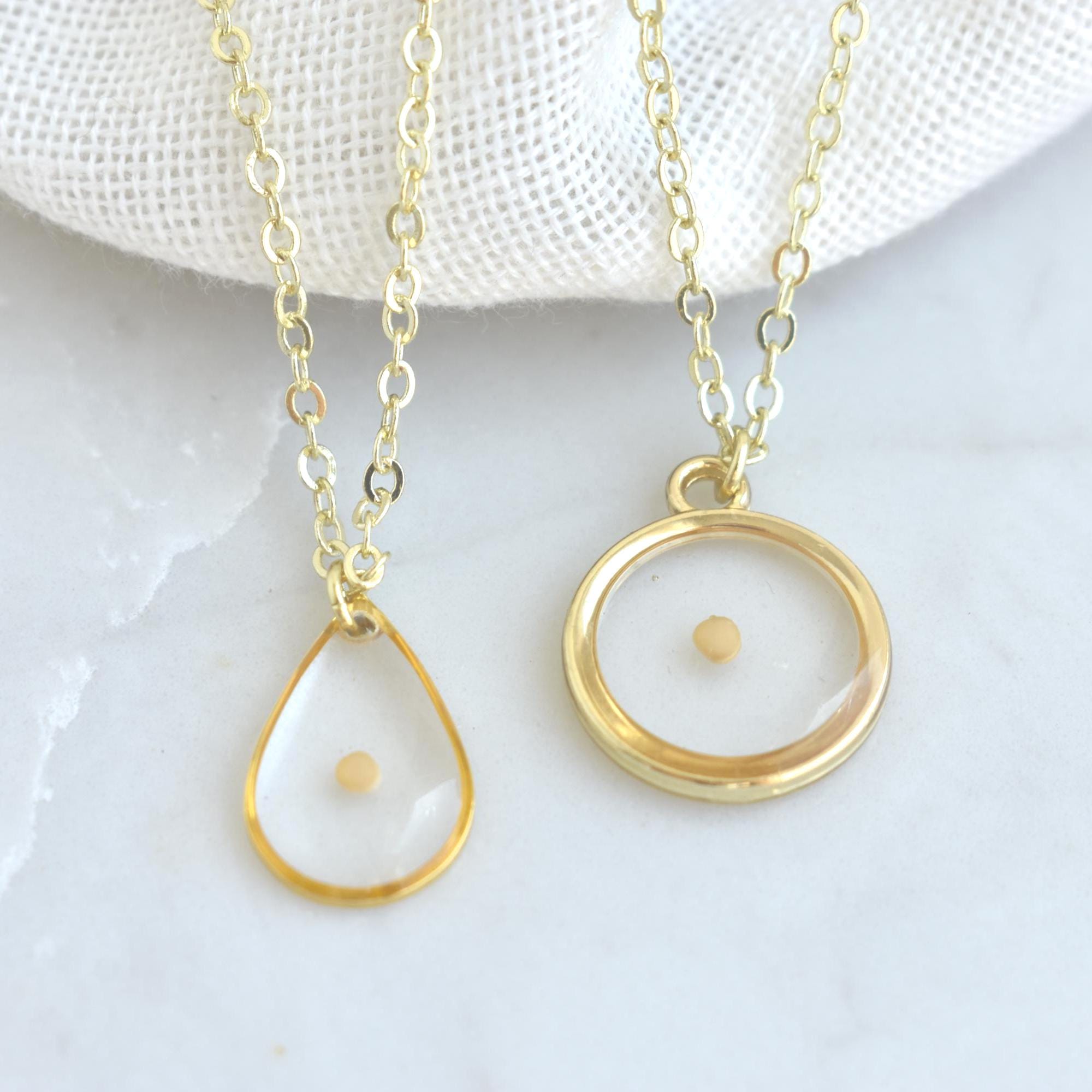 Mustard Seed Necklace, Handmade Resin Jewelry, Gift Symbol of Growth and Faith
