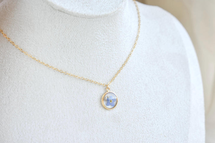 Gold Filled Miscarriage Necklace • Forget Me Not & Baby’s Breath Jewelry • Waterproof Pregnancy Loss Remembrance Gift, Gift for Mothers