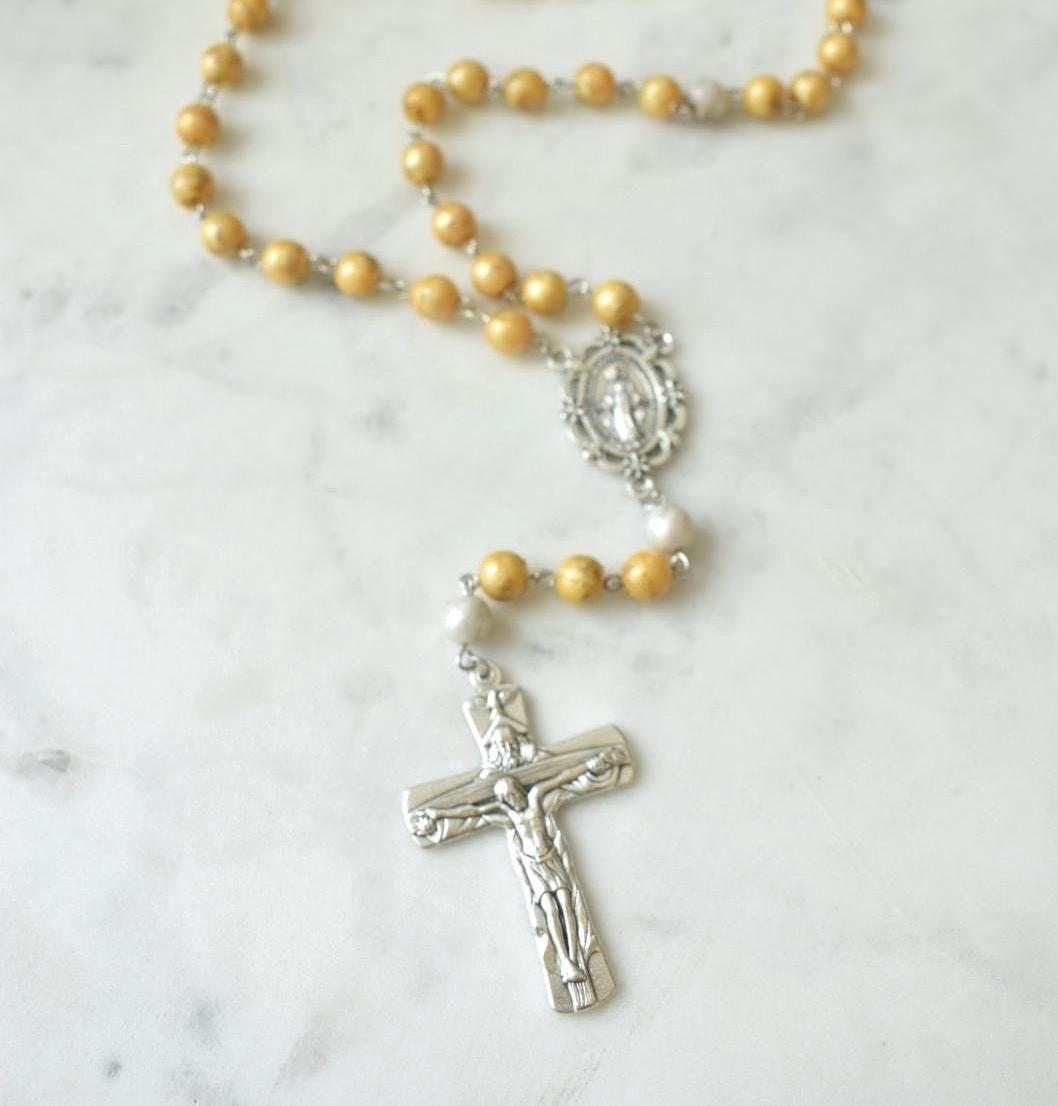 Handmade Resin Rosary, Custom Dried Flowers, Catholic Keepsake Gift