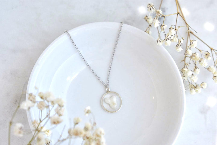 Sterling Silver Pet Tooth Custom Necklace | Handmade Resin Keepsake Jewelry l Gold Filled