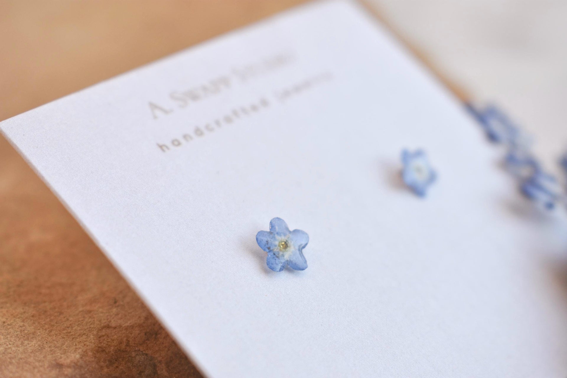 Dainty Forget Me Not Flower Earrings |Handmade Resin Jewelry | Made with Real Wildflowers