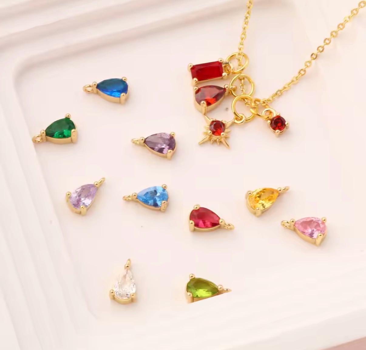 Birthstone Charm Add On to Handmade Custom Necklace