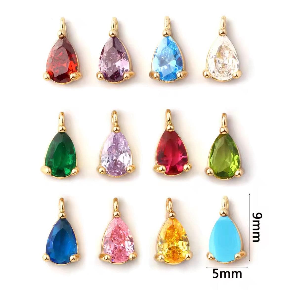Birthstone Charm Add On to Handmade Custom Necklace