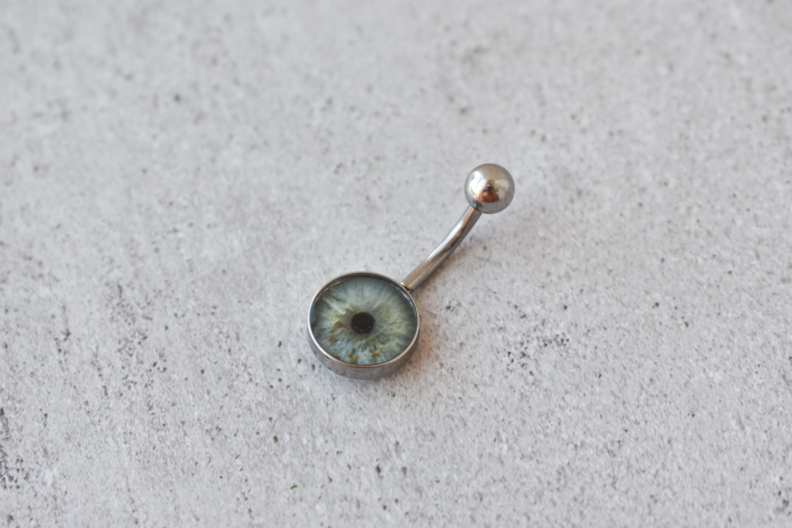 Custom Iris Eye Resin Belly Button Ring – Personalized Eye Jewelry (Made to Order)