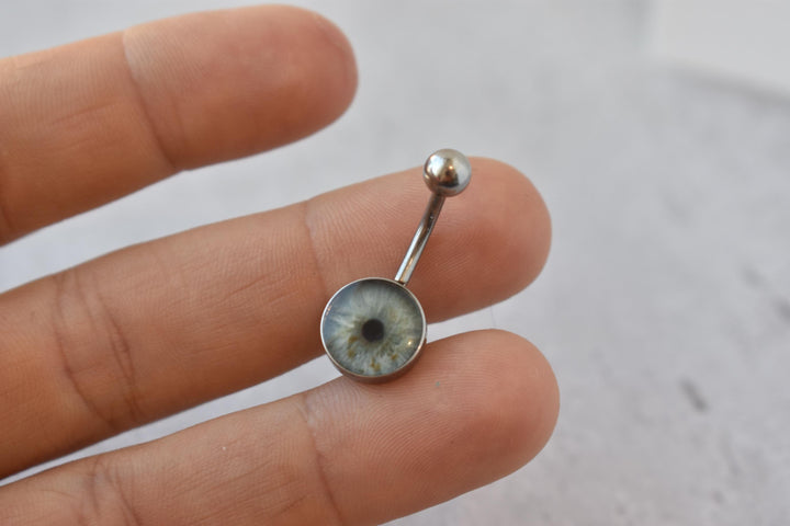 Custom Iris Eye Resin Belly Button Ring – Personalized Eye Jewelry (Made to Order)