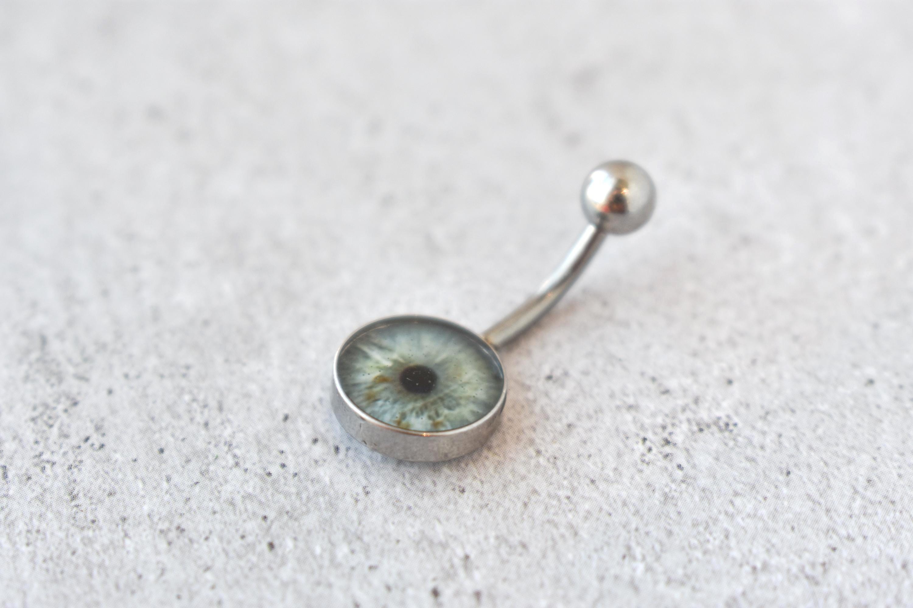 Custom Iris Eye Resin Belly Button Ring – Personalized Eye Jewelry (Made to Order)