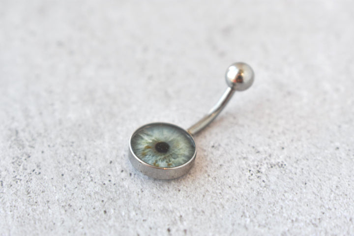 Custom Iris Eye Resin Belly Button Ring – Personalized Eye Jewelry (Made to Order)