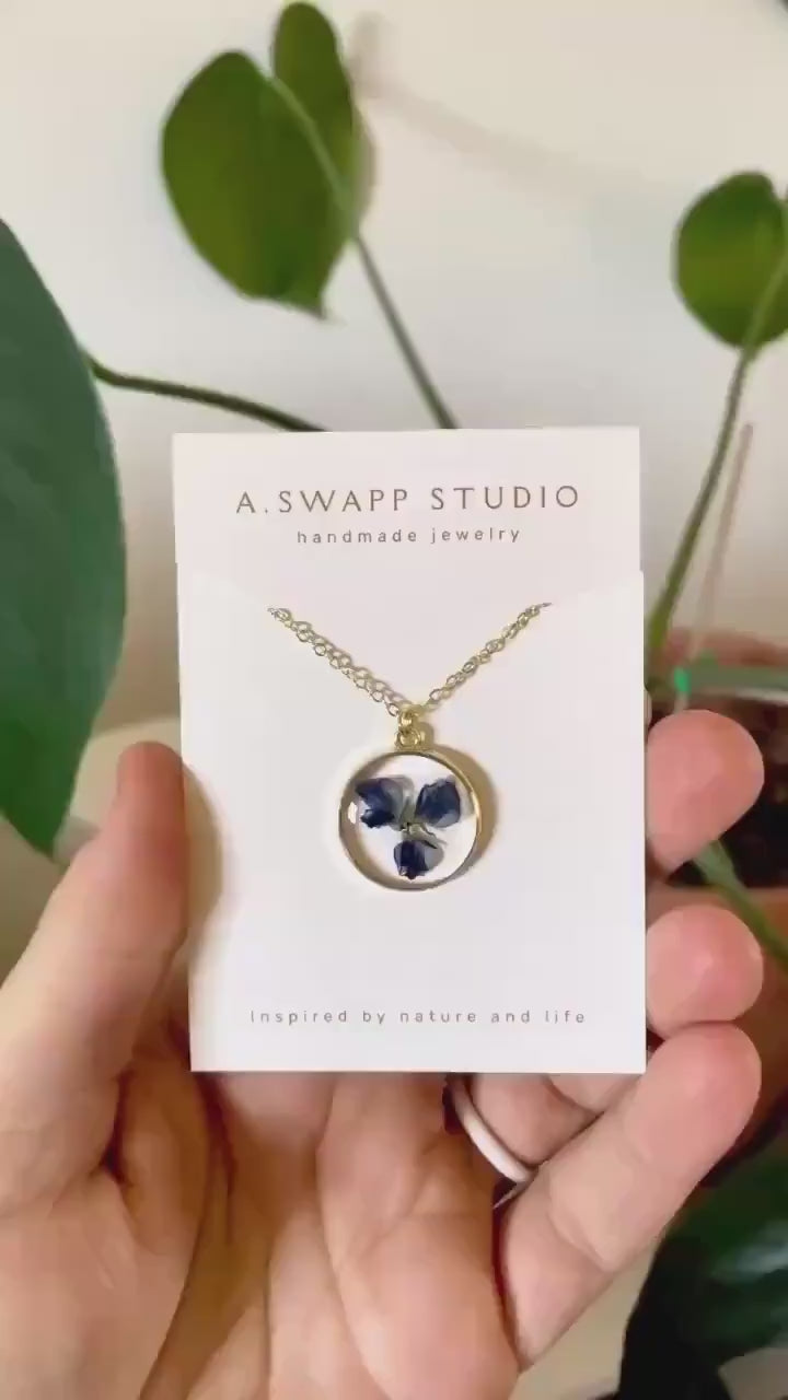 Handmade Lupine Flower Resin Necklace: Symbol of Healing & Strength, Wildflower Jewelry